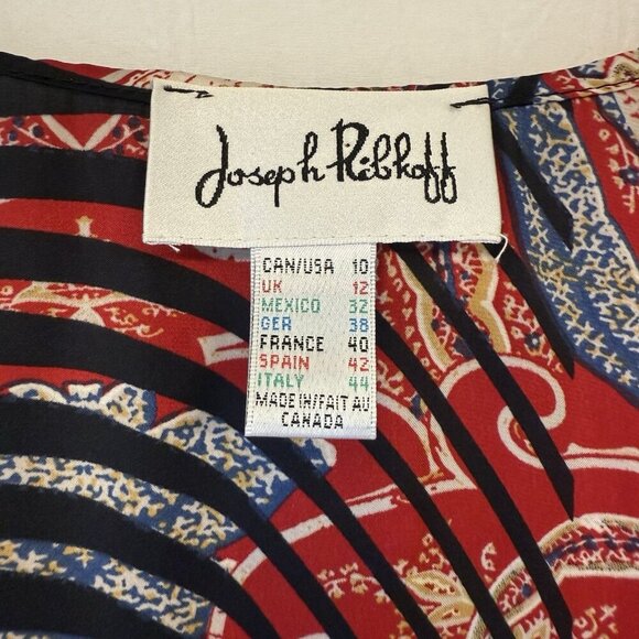 Joseph Ribkoff Silk Deco Kimono Women’s Size 10 M/L Fringe Festival Artsy Boho - Picture 11 of 14